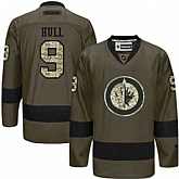 Glued Winnipeg Jets #9 Bobby Hull Green Salute to Service NHL Jersey,baseball caps,new era cap wholesale,wholesale hats